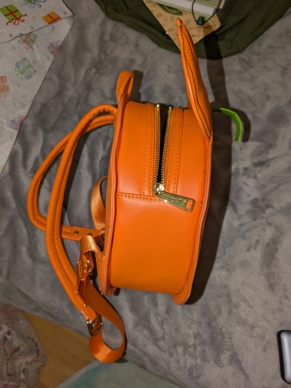 Disney Loungefly Glow In The Dark Backpack Purse Orange Pumpkin Minnie Mouse